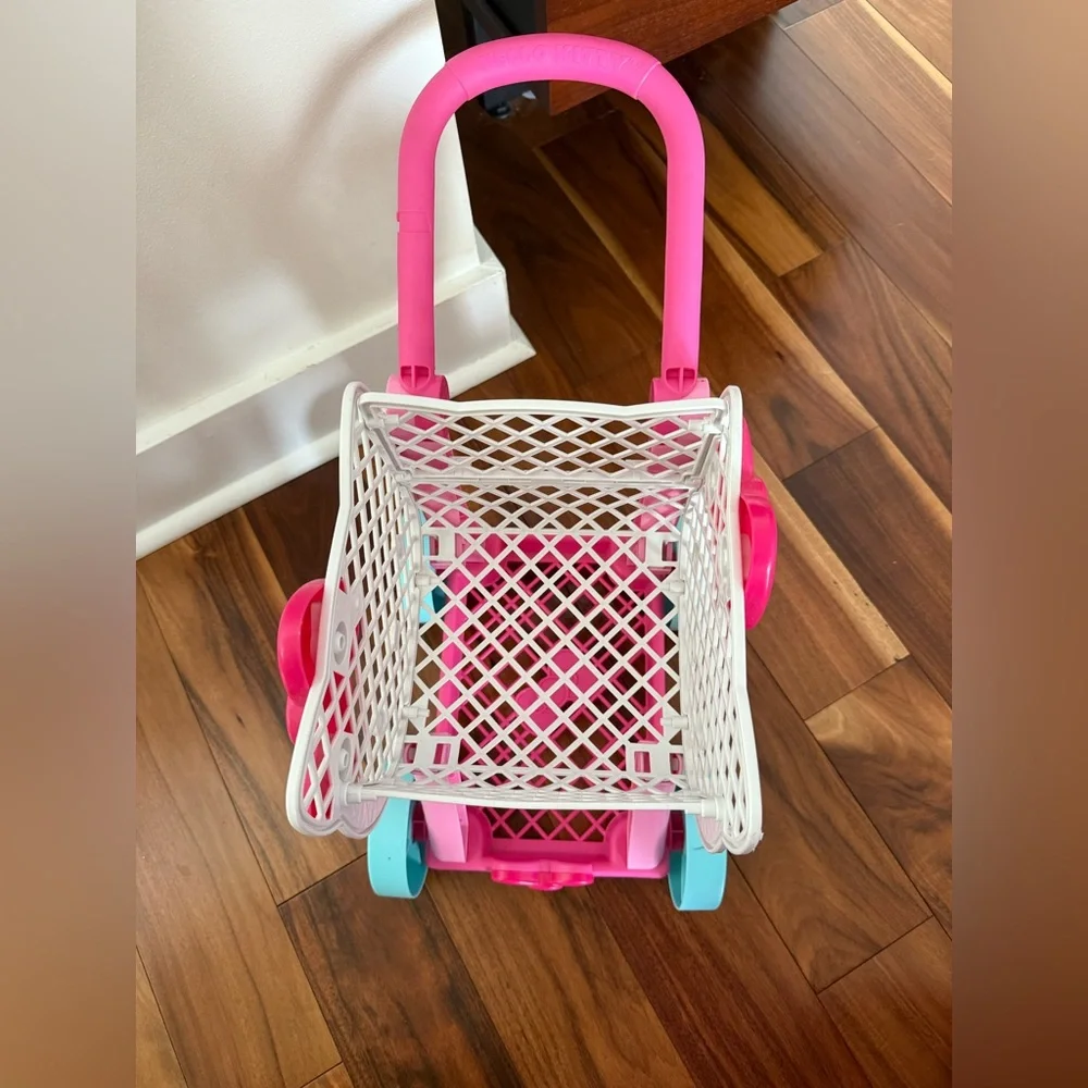 Hello Kitty Sanrio Toy Shopping Cart Stroller Buggy Basket - Picture 5 of 10